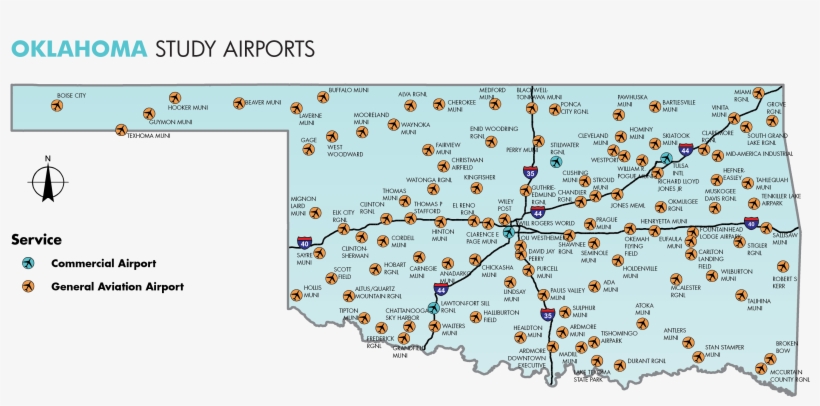 Ok State Airports - Map, transparent png #3701603