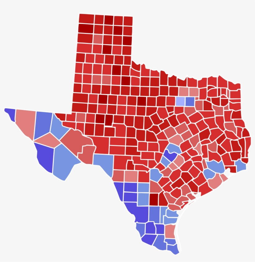 Texas 2016 Election Results By County, transparent png #3702100