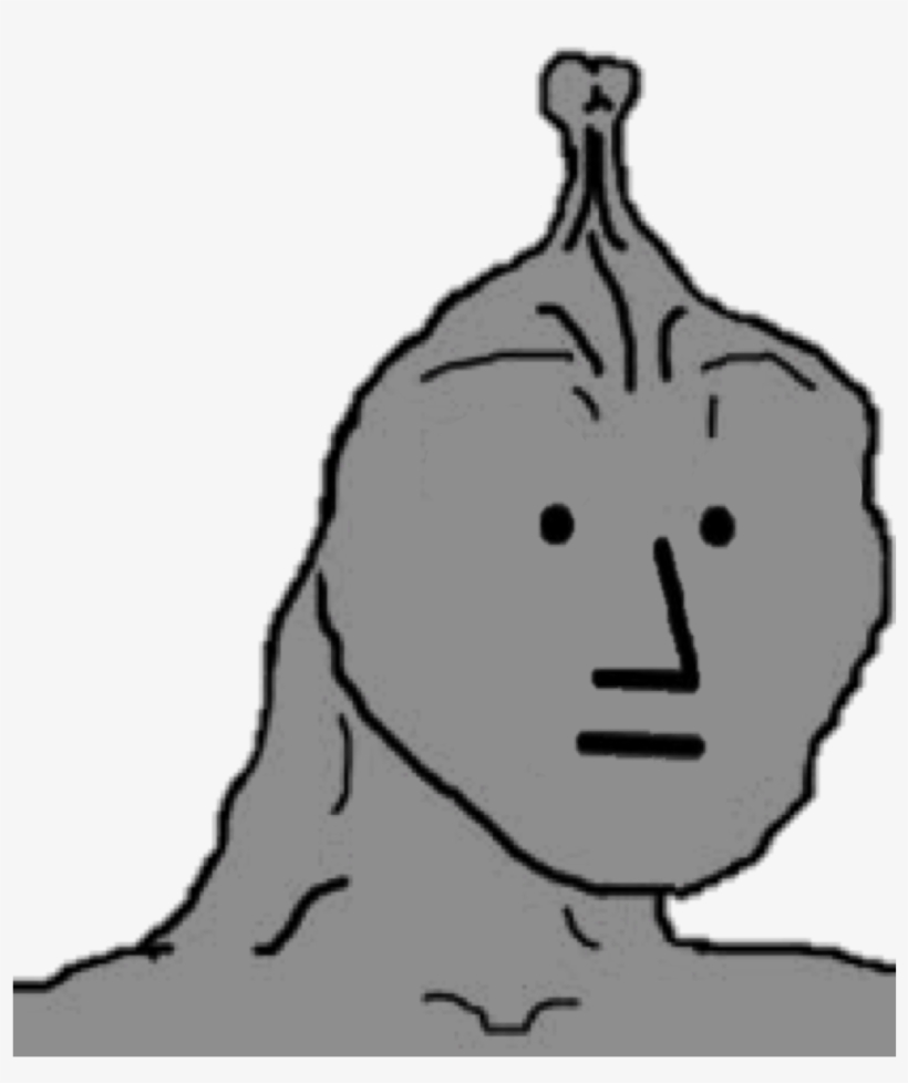 Face White Black Black And White Facial Expression - Npc Meme Transparent, transparent png #3710588