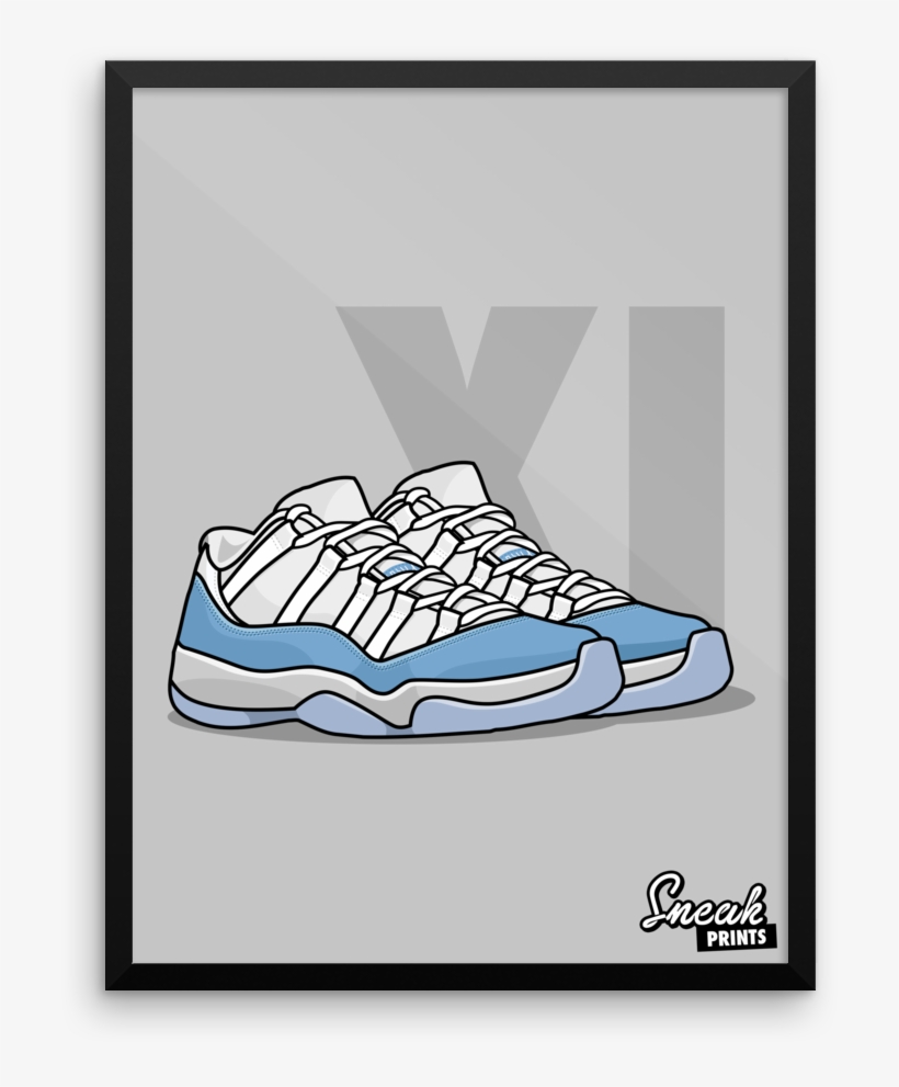 Jordan 11 Low "unc" Sneakprints Poster, transparent png #3710883