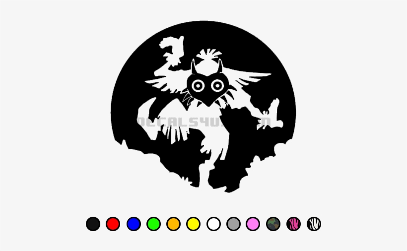 Skull Kid Decal - Zelda Tattoo Majoras Mask Black, transparent png #3711472