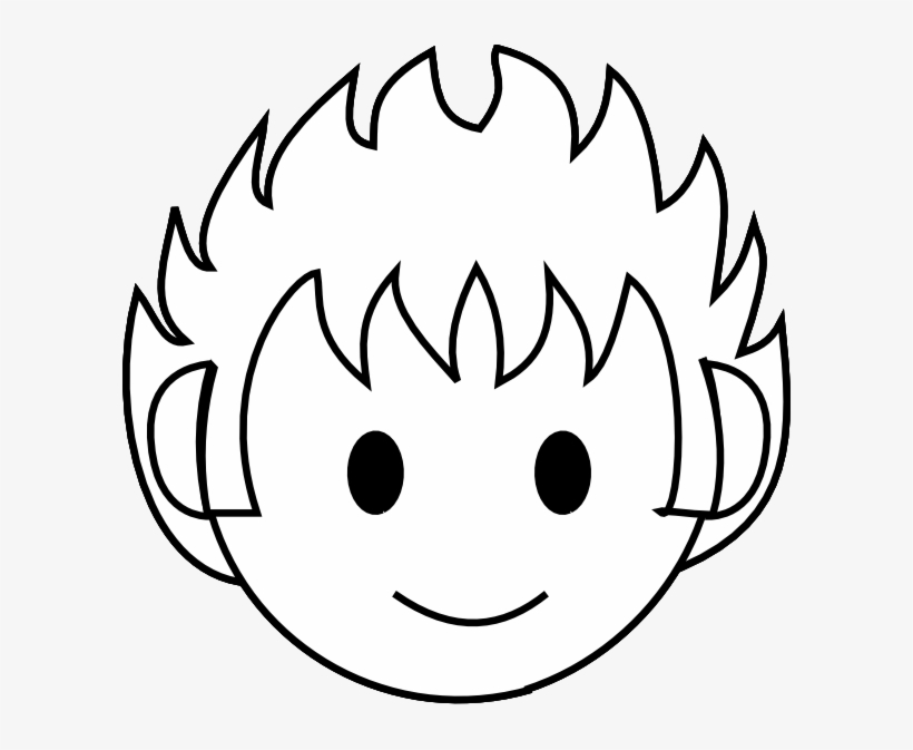 Boy Face Happy Bw Clip Art At Clipart Library - Boy Face, transparent png #3711490