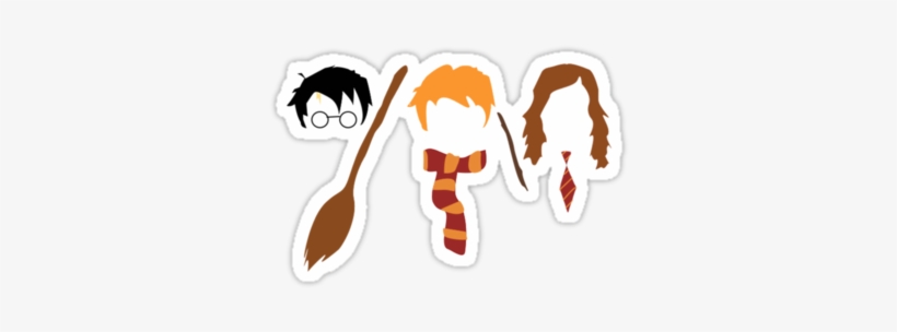 Harry Potter Trio By Treehugger11215 - Harry Ron Hermione Silhouette, transparent png #3711829