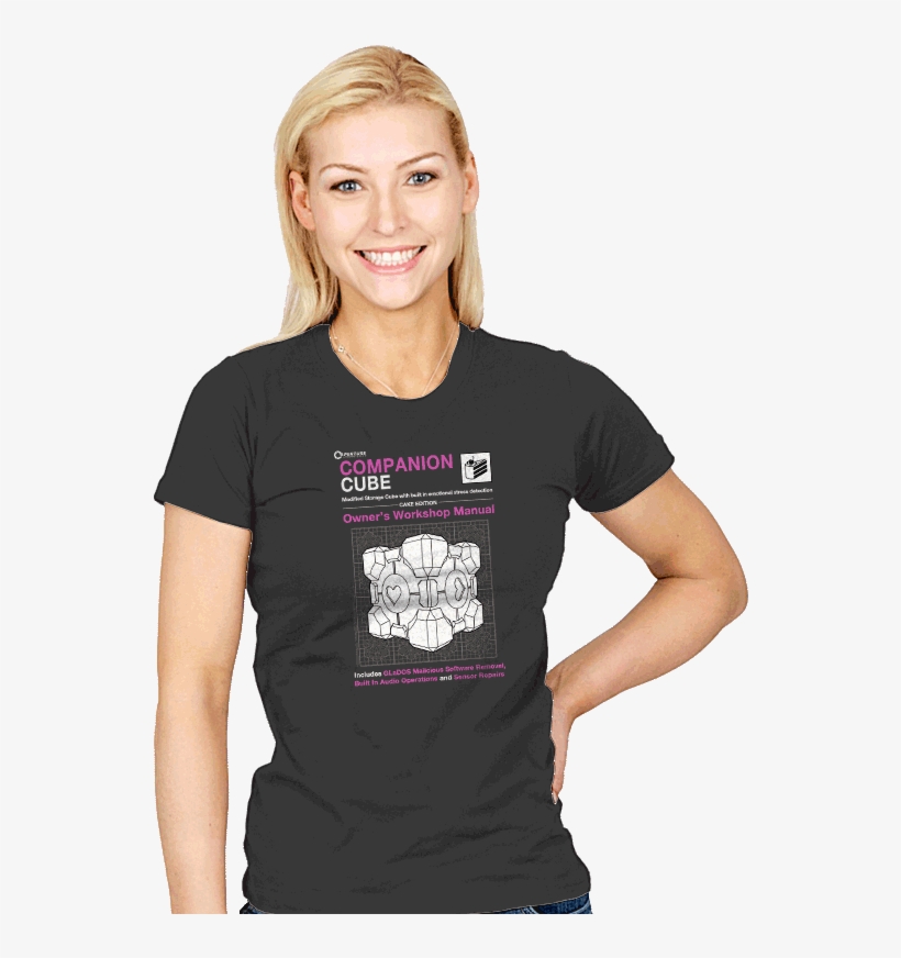 Companion Cube Manual - Teenage Model Purple Shirt, transparent png #3712269