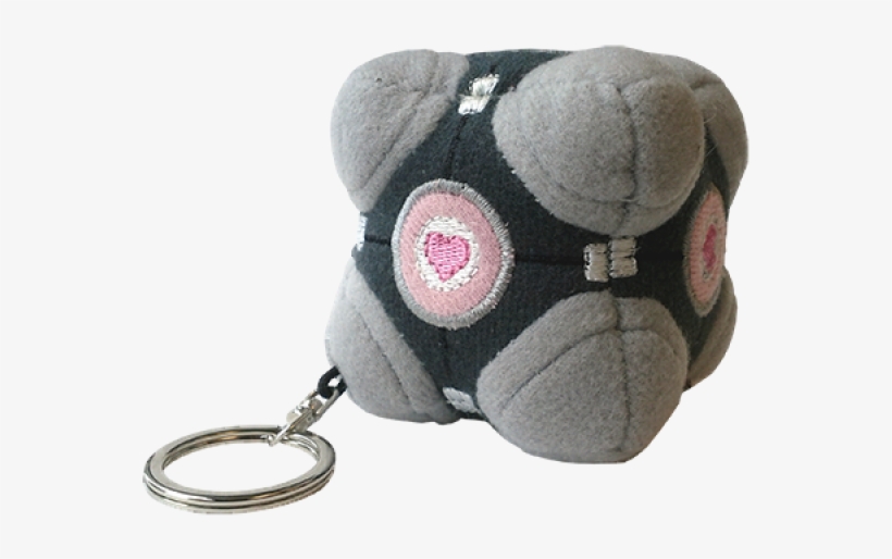 Portal Companion Cube Plush Keychain - Teddy Bear, transparent png #3712373