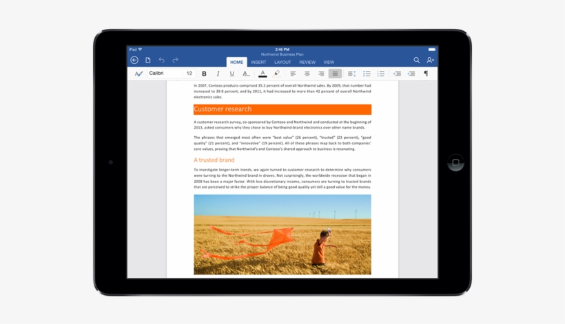 Just Moments After Microsoft Office For Ipad Was Announced, - Ms Office Ipad, transparent png #3714375