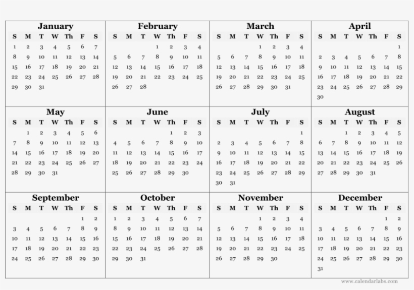 Printable Yearly Calendar 2019, transparent png #3714697