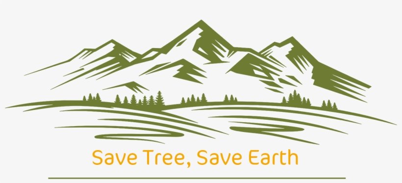 Save Tree - Mountain In Black And White, transparent png #3716298