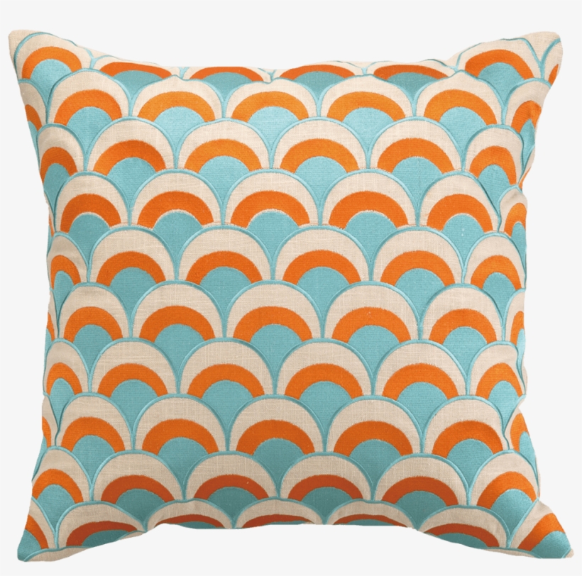 Peking Handicraft Double Arches Embroidred, Pumpkin/turquoise, transparent png #3717642