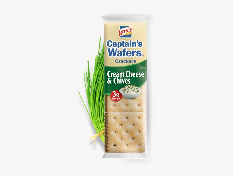 Captain's Wafers® Cream Cheese & Chives - Cheese And Chive Crackers, transparent png #3719403