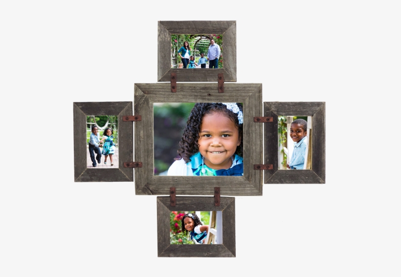 Barnwood Conestoga Collage - Barnwood Photo Collage Frame For (1) 8 X 10 & (4), transparent png #3719467