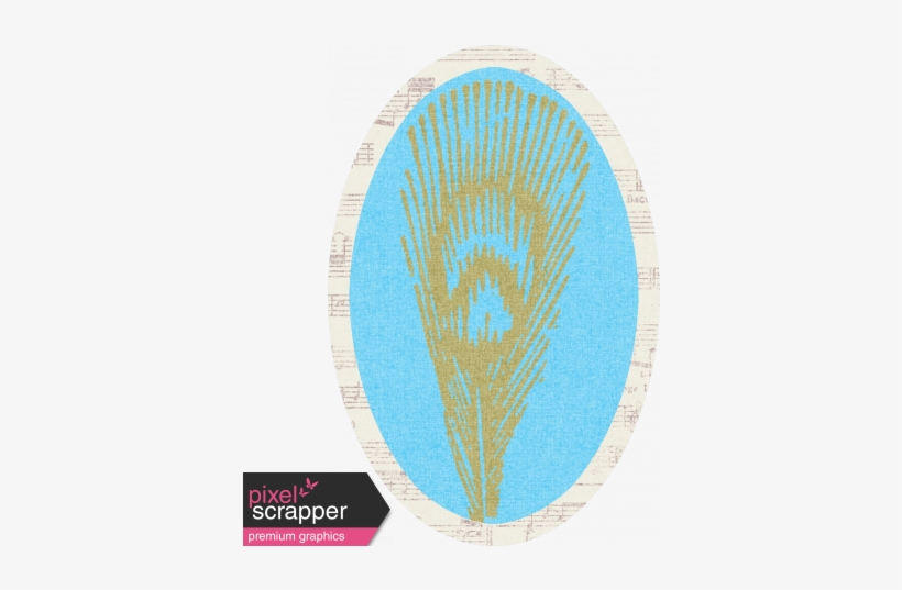 Peacock Feather Tag - Circle, transparent png #3720149