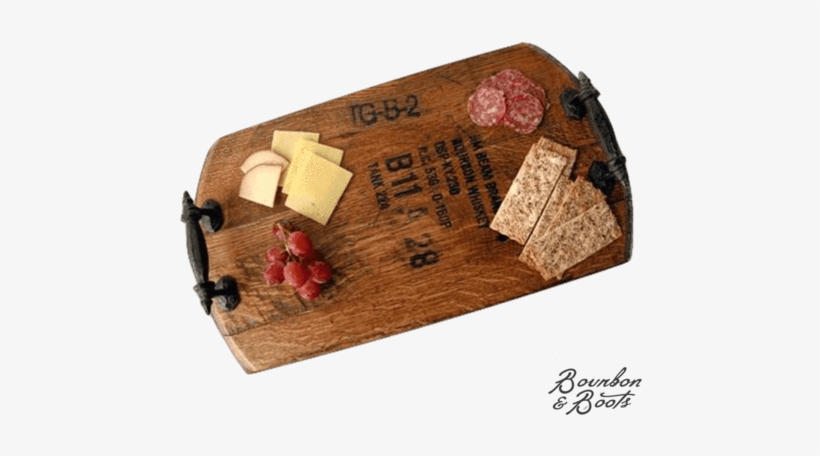 Bourbon Barrel Wooden Serving Tray With Rustic Iron - Barrel, transparent png #3720907