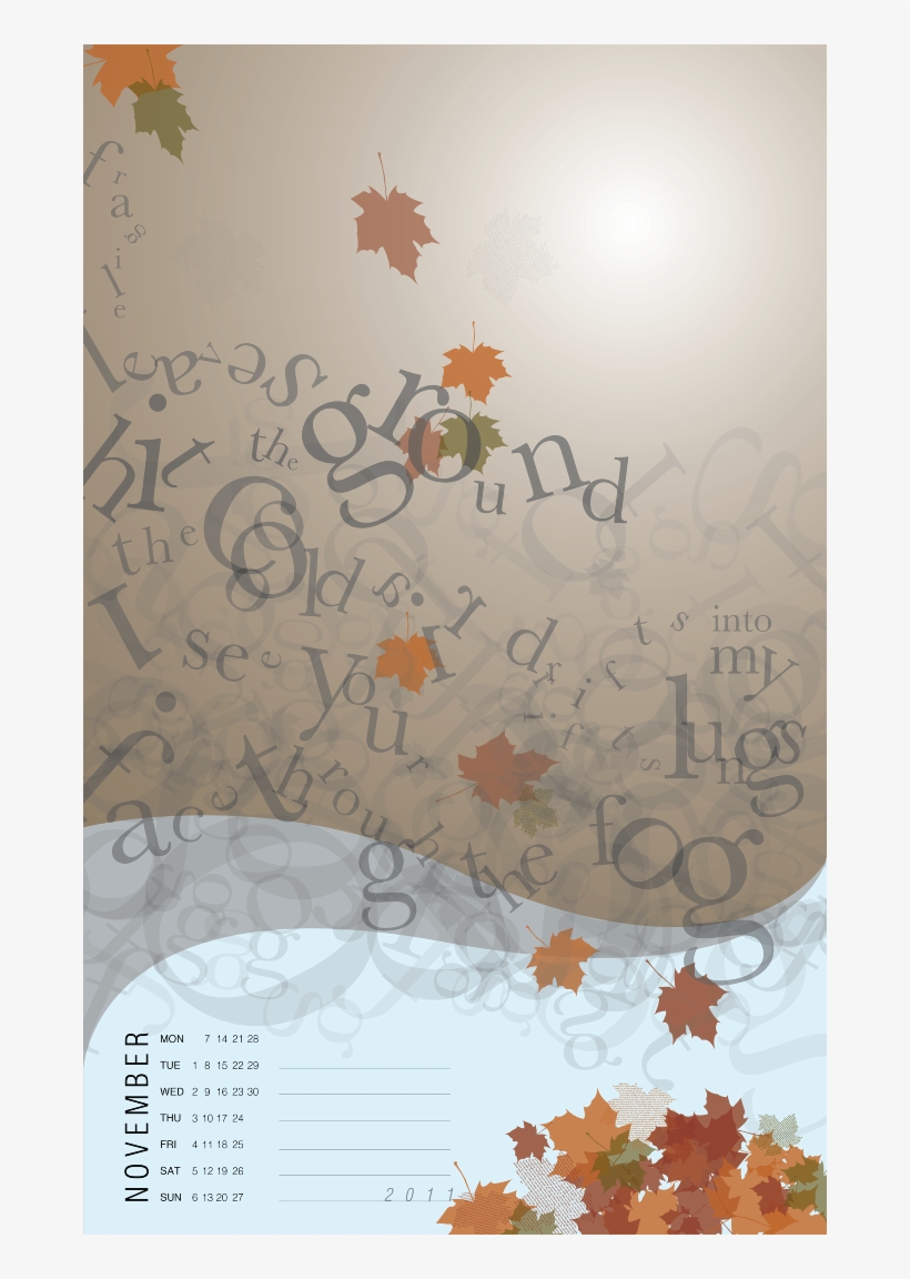Calendar Design - Autumn, transparent png #3721001