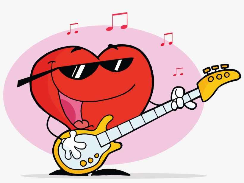 Top 94 Valentine Clip Art - Happy Valentines Day Guitar, transparent png #3722404