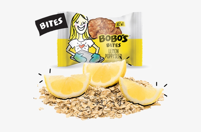 Lemon Poppyseed Oat Bites - Bobo's Oat Bars - All Natural Bar Almond - 3 Oz., transparent png #3723923