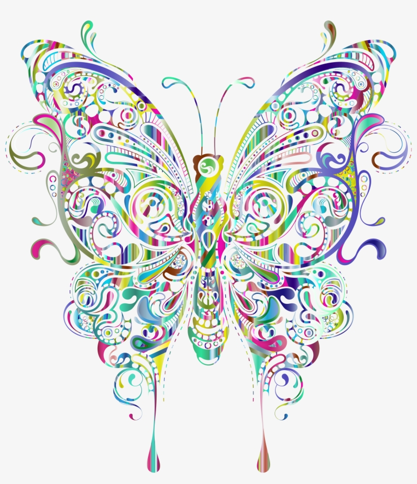 Butterfly Ii Prismatic Big Image Png - Brush-footed Butterflies, transparent png #3724190