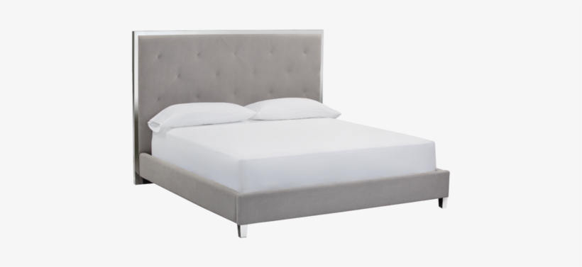 This Stunning Bed From Our Damiena Collection Defines - Sunpan 'club' Impoprts Patria Bed Vintage Grey Linen, transparent png #3724327