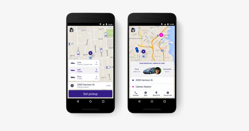 Lyft App On Smart Phone Powered By Google Maps Apis - Maps For Mobile Apps, transparent png #3724464