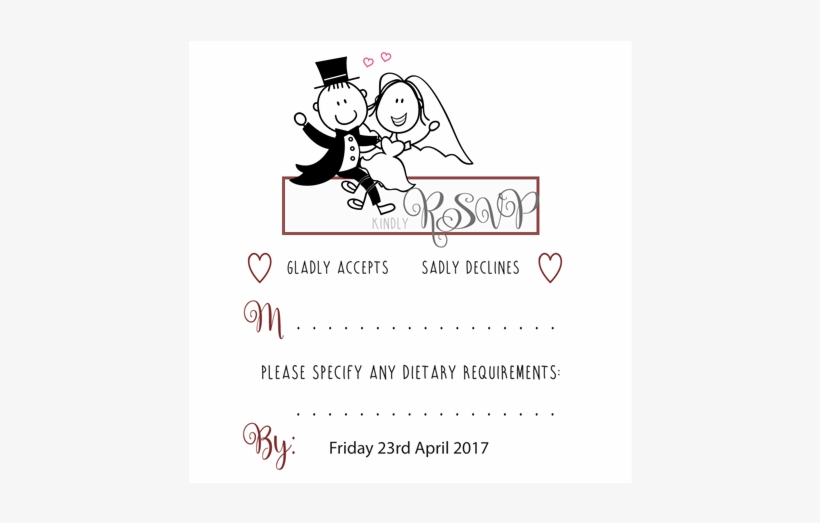 Rsvp Cartoon Married Couple - Rsvp Cartoon Cards, transparent png #3724468
