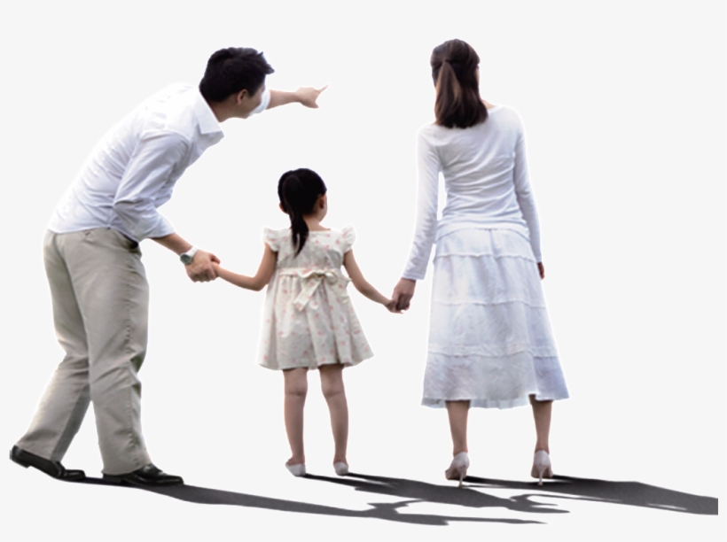 Happy Family Of Three - Holding Hands, transparent png #3724534