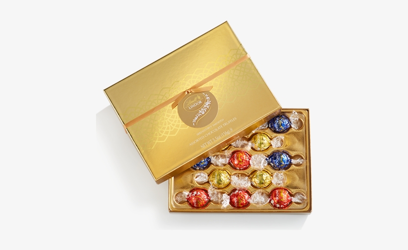 Assorted Lindor Gift Box - Gold Gift Box Chocolates, transparent png #3725071