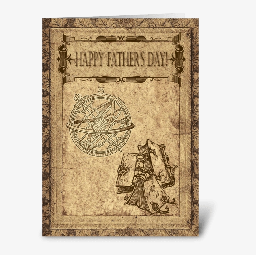 Happy Father's Day - Happy Father's Day! Antique Parchment Card, transparent png #3725386
