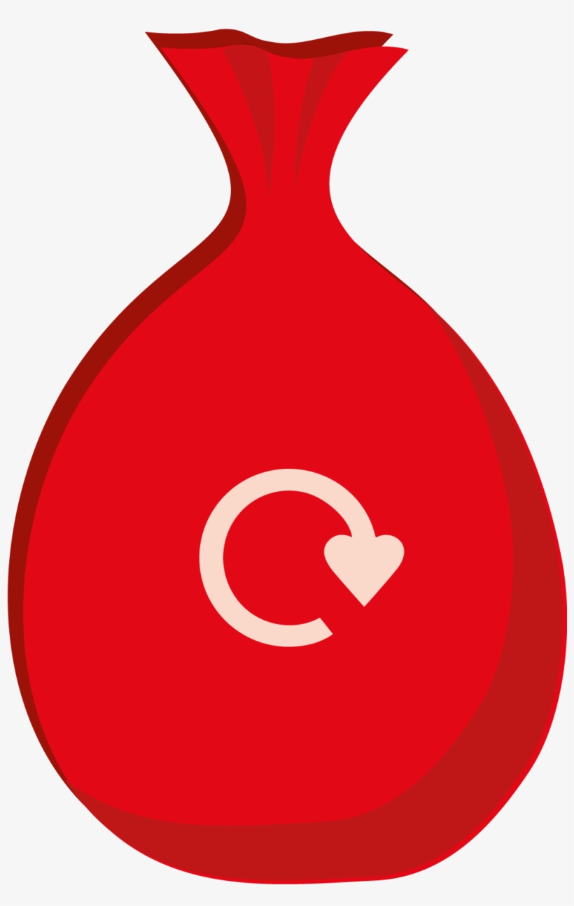Red Clipart Dustbin - Bag, transparent png #3725671
