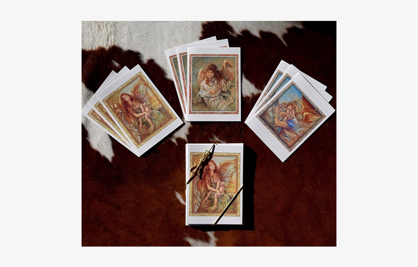 Diamond Angels Set Of 9 Note Cards - Susan Edison - Sheltering Wings Canvas, transparent png #3726804