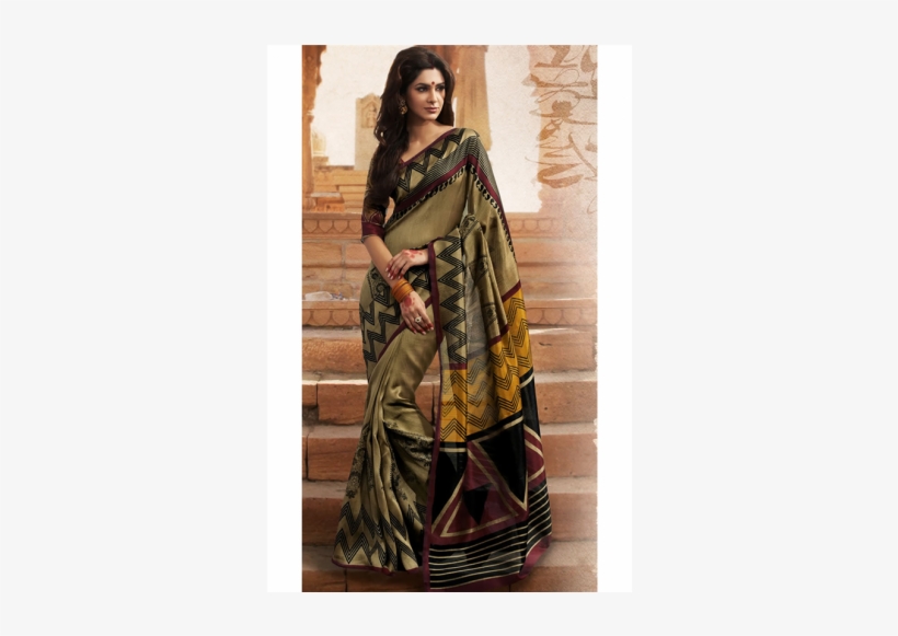 Simplesarees Designer Yellow,gold Printed Bhagalpuri - Bhagalpuri Silk, transparent png #3727181