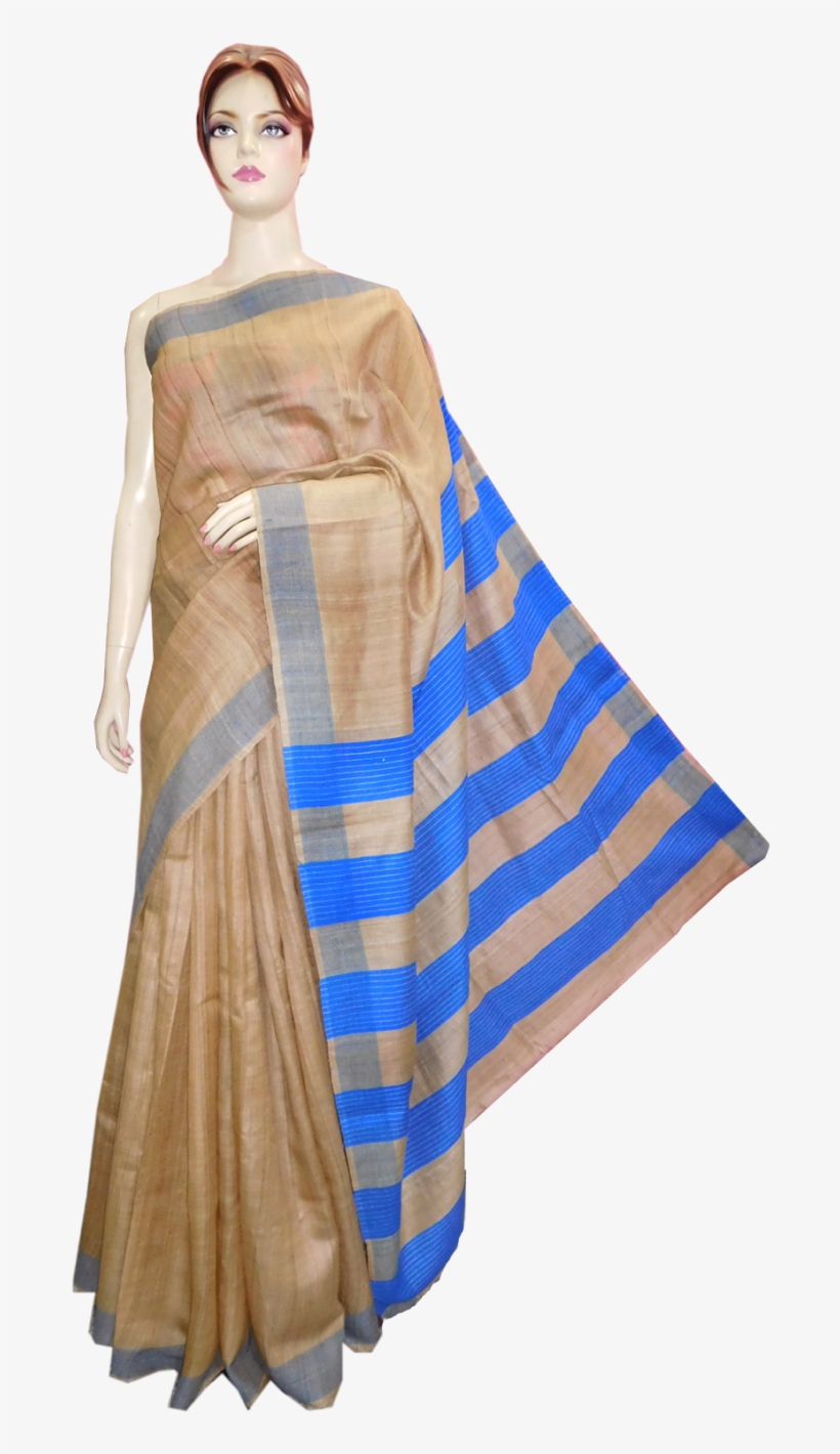 Tussar Desi Silk Saree - Tussar Silk, transparent png #3727266