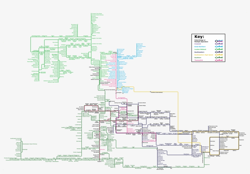 A Map Of Routes Managed By Govia In The United Kingdom, transparent png #3729019