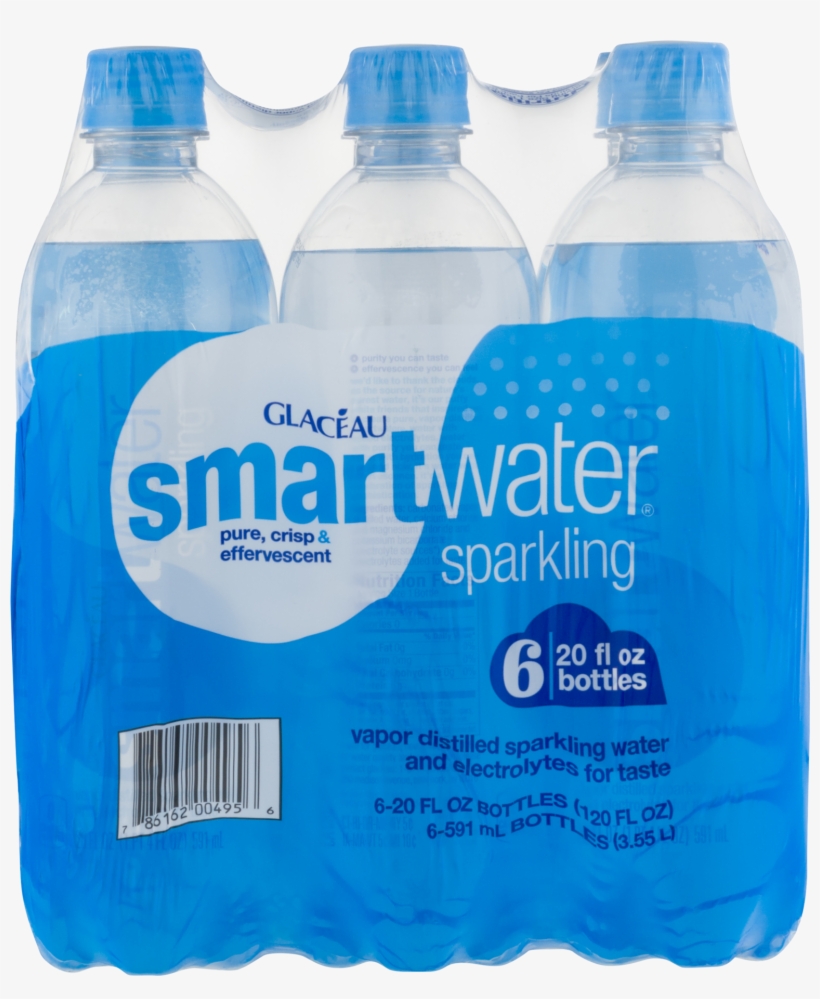 Glaceau Smartwater Sparkling Water 6-16.9 Fl. Oz. Plastic, transparent png #3729593