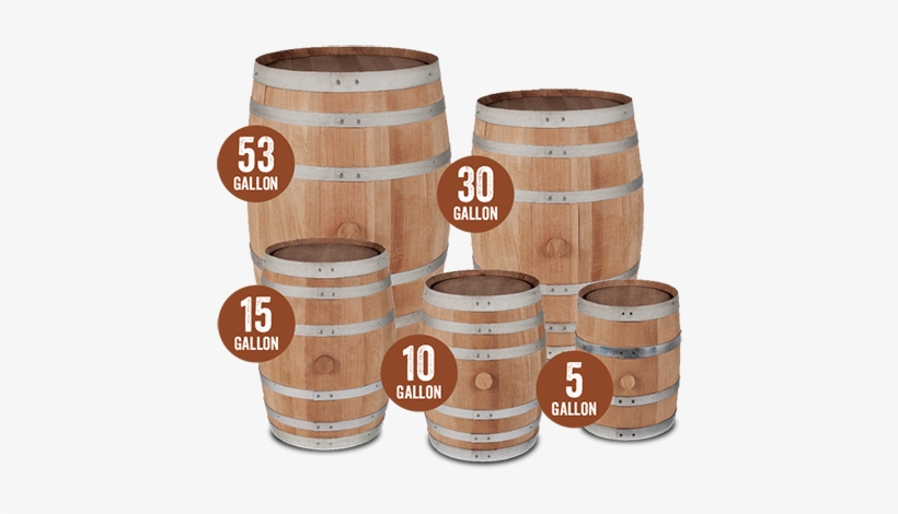 5 10 15 30 53 Gallon American White Oak Barrels - 53 Gallon Barrel, transparent png #3731760