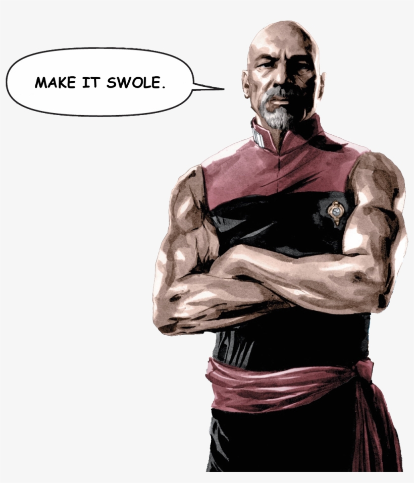823kib, 1000x1119, Make It Swole Picard - Illustration, transparent png #3732432
