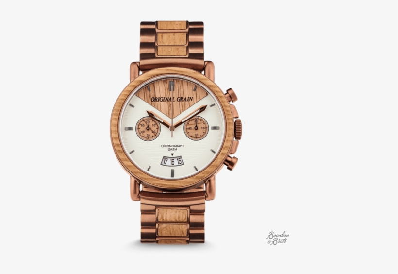 Reclaimed Whiskey Barrel Chronograph Luxury Wrist Watch - Original Grain Whiskey - Alterra Chronograph, transparent png #3732456
