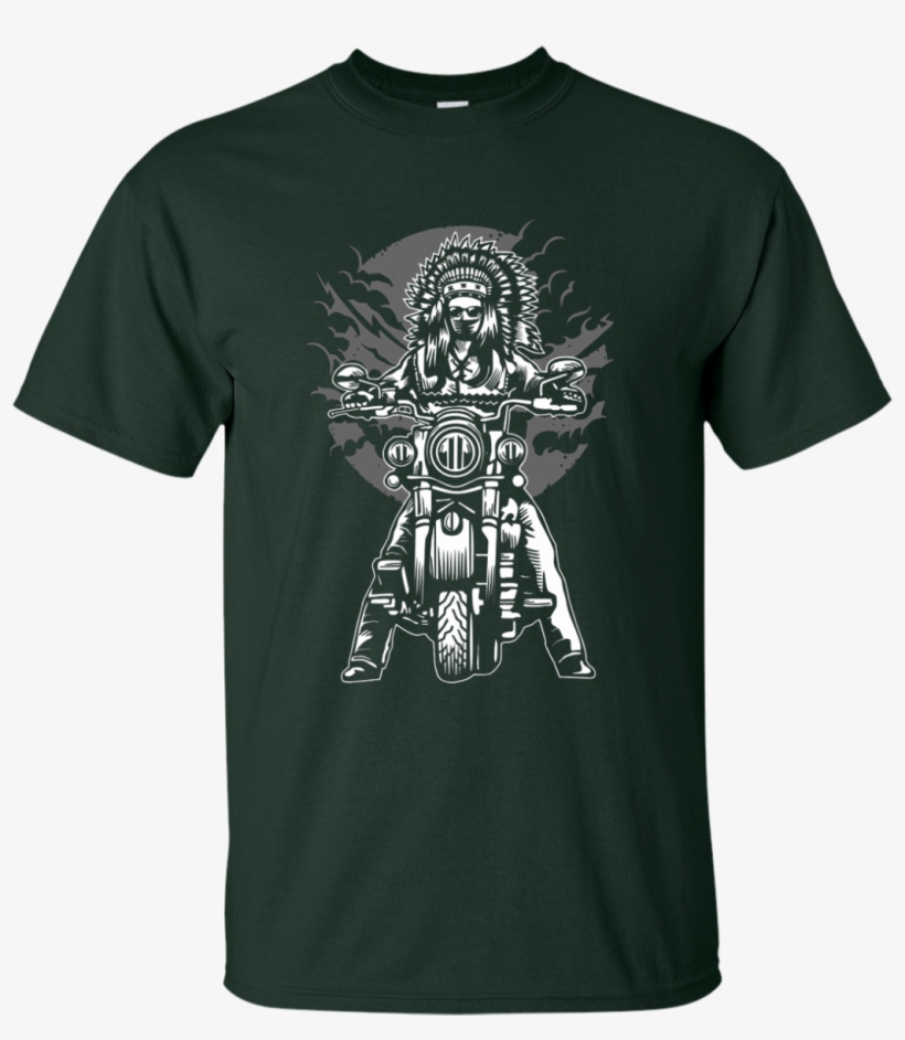 Indian Motorcycle Novelty T Shirt - Rock & Roll T Shirts - Native American Chief Biker, transparent png #3732526