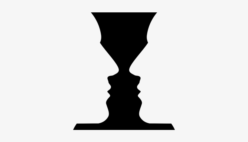 Psychological Facts - Optical Illusion Vase Face, transparent png #3732896