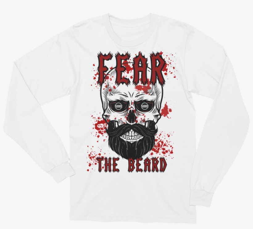 Fear The Beard Men's Long Sleeve T-shirt - Shirt, transparent png #3733526