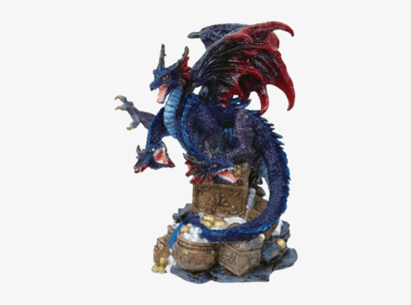 3 Headed Dragon Guarding Treasure Statue - Stealstreet Ss-g-71181 3 Headed Dragon Collectible, transparent png #3734086