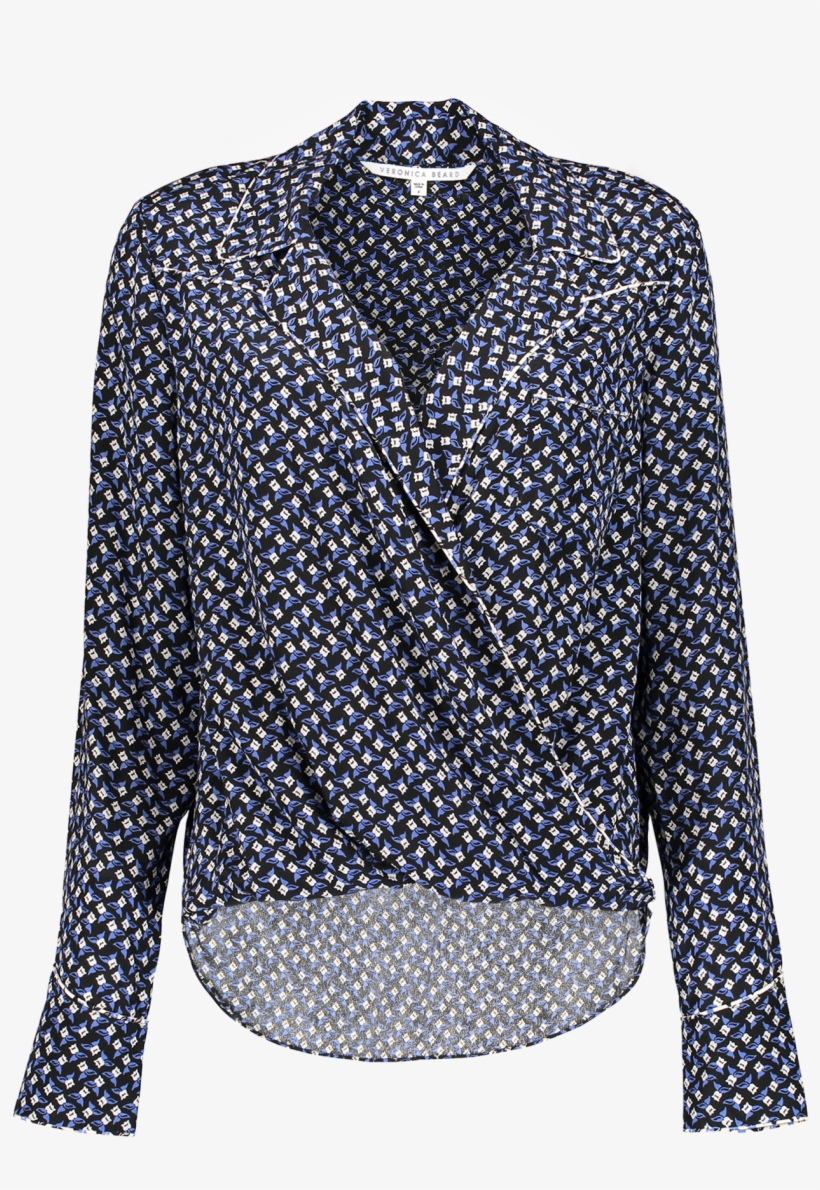 Ls Worth Blouse Black Ground/blue - Polka Dot, transparent png #3734156