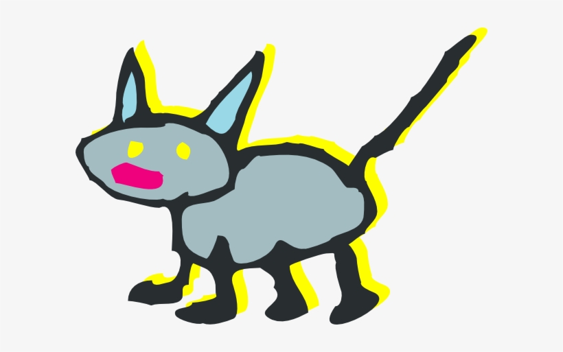 This Free Clipart Png Design Of Gray Cartoon Cat Clipart - Clip Art, transparent png #3734296