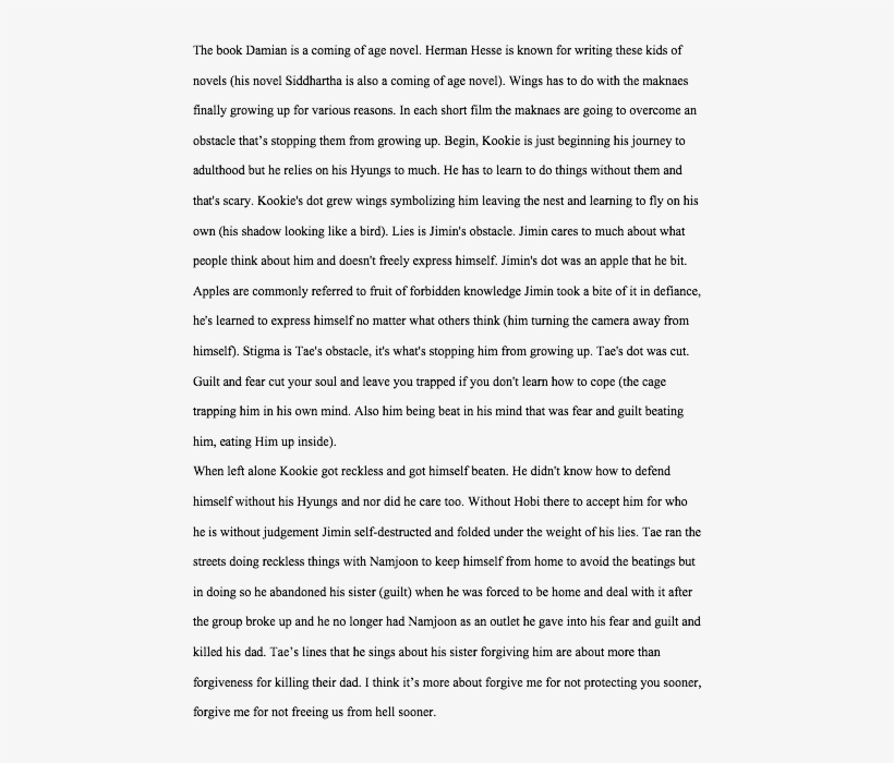 Bts Bts Wings - Document, transparent png #3735258