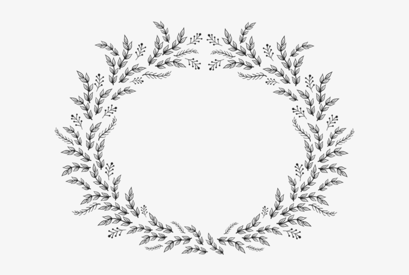Wreath Of Leaves & Branches Rubber Stamp - Circular Leaf Borders Transparent, transparent png #3735381