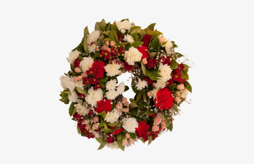 Red And White Wreath - Wreath, transparent png #3735738