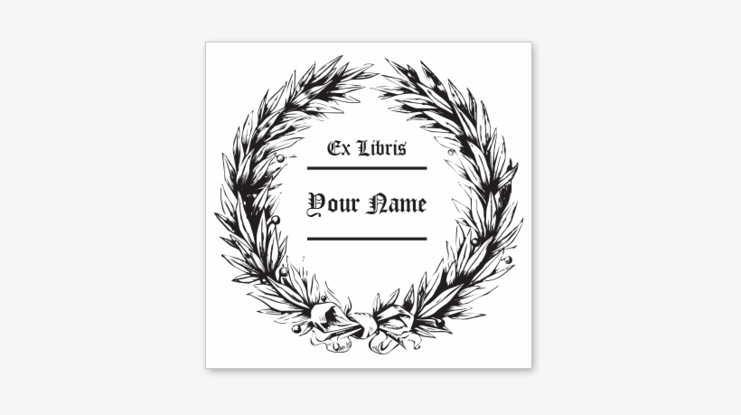 Olive Wreath Bookplate • Ex Libris Your Name • White - Tim Holtz/stampers Anonymous Tim Holtz Red Rubber Stamp, transparent png #3735796