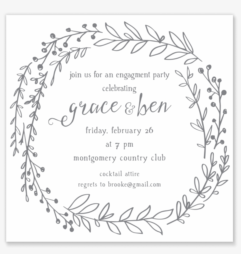 Greenery Wreath Shower Invitation - East Urban Home 'have Courage And Be Kind' Doormat,, transparent png #3735915