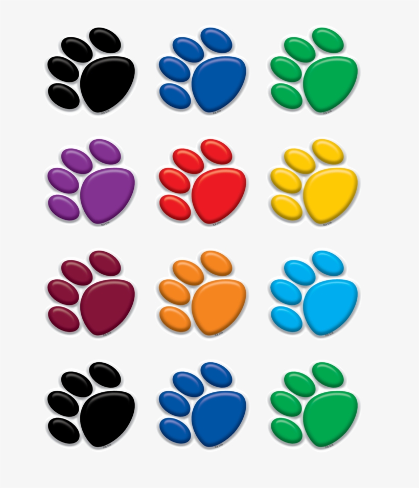 Tcr5116 Colorful Paw Prints Mini Accents Image - Colorful Paw Prints, transparent png #3736151
