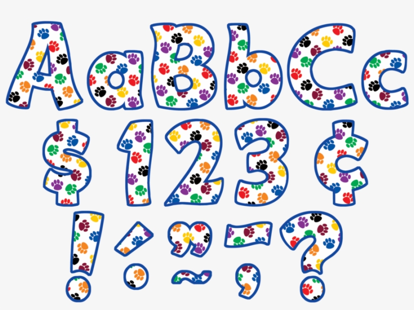Tcr5348 Colorful Paw Prints Funtastic 4" Letters Combo - Teacher Created Resources 5348 Colorful Paw Prints, transparent png #3736489
