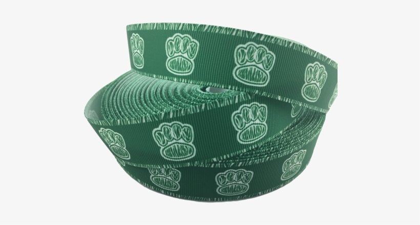 Dark Green Paw Print Grosgrain Ribbons 1" - Belt, transparent png #3736724